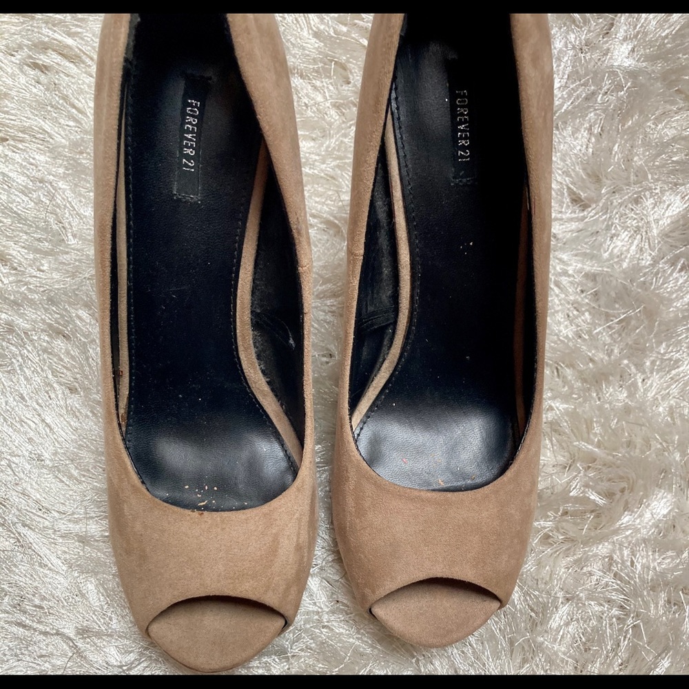 Nude Faux Suede Pumps - Picture 8 of 10